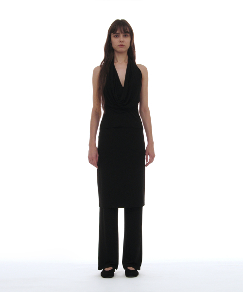 PARTIMENTO WOMEN（パルティメントウィメン）の「PWCジャージオールインワンミディトラウザー_9カラー（その他パンツ・レディース・ミックスグレー/ライトブルー/ブラウン/スカイブルー/チャコール/ブラック/パープル/ストライプ/ブラック系その他・SMALL/MEDIUM/LARGE）」の11枚目の写真