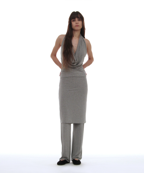 PARTIMENTO WOMEN（パルティメントウィメン）の「PWCジャージオールインワンミディトラウザー_9カラー（その他パンツ・レディース・ミックスグレー/ライトブルー/ブラウン/スカイブルー/チャコール/ブラック/パープル/ストライプ/ブラック系その他・SMALL/MEDIUM/LARGE）」の16枚目の写真