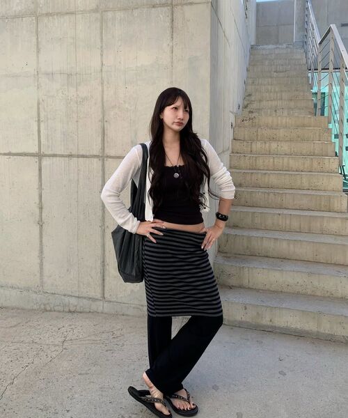PARTIMENTO WOMEN（パルティメントウィメン）の「PWCジャージオールインワンミディトラウザー_9カラー（その他パンツ・レディース・ミックスグレー/ライトブルー/ブラウン/スカイブルー/チャコール/ブラック/パープル/ストライプ/ブラック系その他・SMALL/MEDIUM/LARGE）」の18枚目の写真