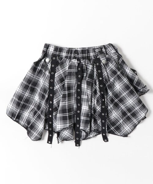 tinkerend(ティンカーエンド)の「Asymmetrical Belt Mini Skirt / アシンメトリーベルトミニスカート(スカート・レディース・ブラック/レッド・FREE)」の21枚目の写真