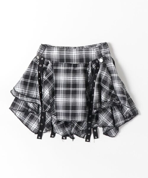 tinkerend(ティンカーエンド)の「Asymmetrical Belt Mini Skirt / アシンメトリーベルトミニスカート(スカート・レディース・ブラック/レッド・FREE)」の22枚目の写真