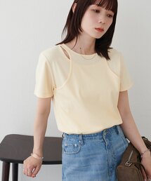 【WEB限定】カットアウトレイヤードTシャツ