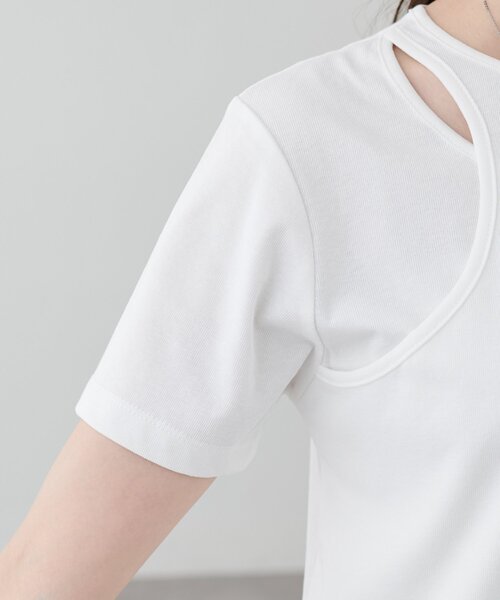 DISCOAT(ディスコート)の「【WEB限定】カットアウトレイヤードTシャツ(Tシャツ/カットソー・レディース・イエロー/ブラウン/オフホワイト・MEDIUM)」の19枚目の写真