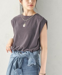 【実力派ベーシック】〈接触冷感/UVカット〉マイクロ パイル フレンチスリーブ プルオーバー
