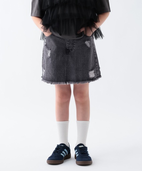 BAYFLOW（ベイフロー）の「[インナーパンツ付♪]デニムスカート[120~160cm](KIDS)（デニムスカート・キッズ・ライトブルー/ブラック/ダークブルー・120cm/160cm/150cm/140cm/130cm）」の2枚目の写真