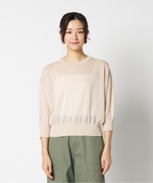 HELIOPOLE | SHEER LINEN KNIT CREW NECK / シアー リネン ニット クルーネック(ニット/セーター)