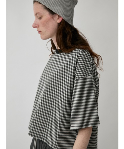 Auntie Rosa Holiday(アンティローザホリデー)の「マルチボーダークロップドT(Tシャツ/カットソー・レディース・グレー/ブラック・FREE)」の17枚目の写真