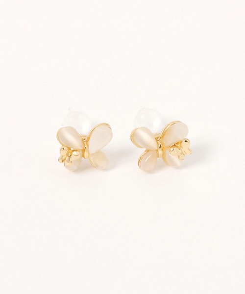 LAKOLE(ラコレ)の「キャッツバタフライ樹脂ポストピアス / 899429(ピアス(両耳用)・レディース・オフホワイト/ブルー・FREE)」の2枚目の写真
