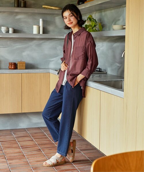 ikka（イッカ）の「【お得だ値】シアーシャツアンサンブル【2点セット】（シャツ/ブラウス・レディース・チャコール/ブルー/ブラウン/ベージュ・M/L/S）」の9枚目の写真