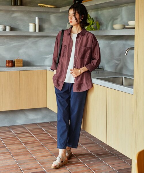 ikka（イッカ）の「【お得だ値】シアーシャツアンサンブル【2点セット】（シャツ/ブラウス・レディース・チャコール/ブルー/ブラウン/ベージュ・M/L/S）」の10枚目の写真