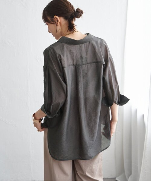 ikka（イッカ）の「【お得だ値】シアーシャツアンサンブル【2点セット】（シャツ/ブラウス・レディース・チャコール/ブルー/ブラウン/ベージュ・M/L/S）」の17枚目の写真