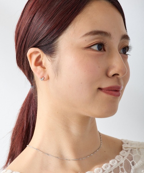 CALIN　STANDARD（カリンスタンダード）の「◆金属アレルギー対応◆◆made in japan◆【高品質ポスト】　シャインバタフライ　ジルコニアセラミックポストピアス（ピアス（両耳用）・レディース・シルバー/ゴールド/ピンクゴールド・FREE）」の9枚目の写真