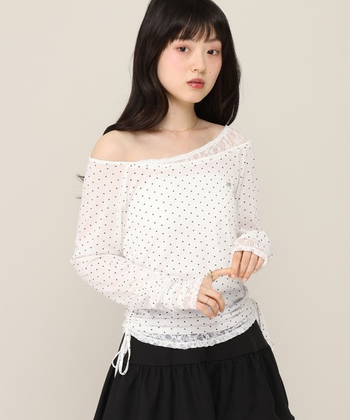 Heather（ヘザー）の「レイヤードシアーカットソー　1052088（Tシャツ/カットソー・レディース・グレー/ドット/ピンク・FREE）」の11枚目の写真