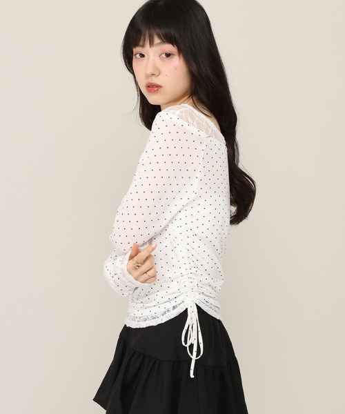 Heather（ヘザー）の「レイヤードシアーカットソー　1052088（Tシャツ/カットソー・レディース・グレー/ドット/ピンク・FREE）」の12枚目の写真