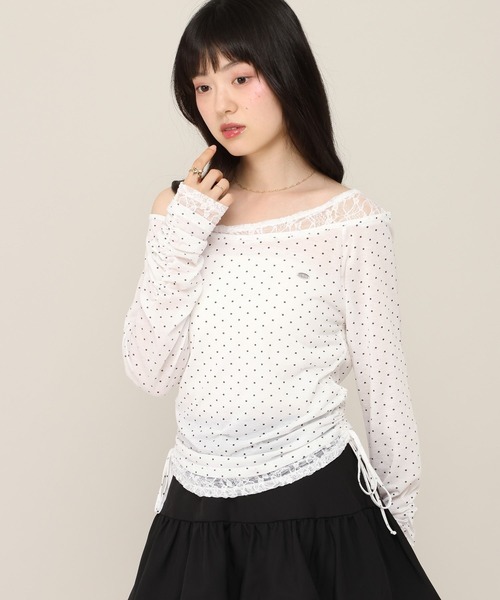 Heather（ヘザー）の「レイヤードシアーカットソー　1052088（Tシャツ/カットソー・レディース・グレー/ドット/ピンク・FREE）」の13枚目の写真