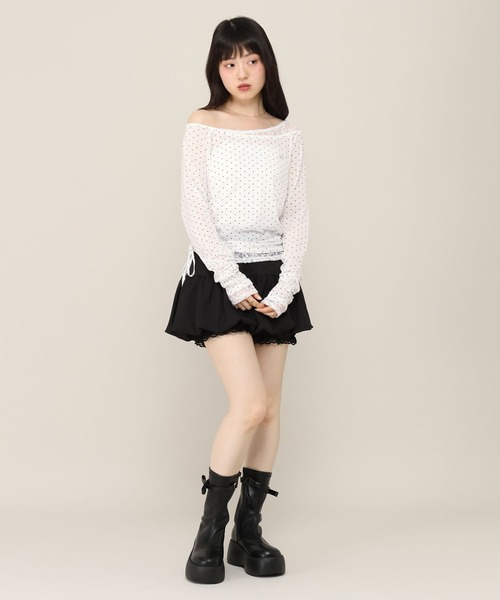 Heather（ヘザー）の「レイヤードシアーカットソー　1052088（Tシャツ/カットソー・レディース・グレー/ドット/ピンク・FREE）」の14枚目の写真