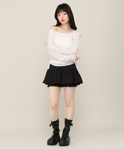 Heather（ヘザー）の「レイヤードシアーカットソー　1052088（Tシャツ/カットソー・レディース・グレー/ドット/ピンク・FREE）」の15枚目の写真