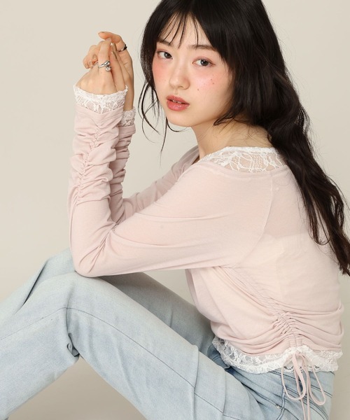 Heather（ヘザー）の「レイヤードシアーカットソー　1052088（Tシャツ/カットソー・レディース・グレー/ドット/ピンク・FREE）」の21枚目の写真