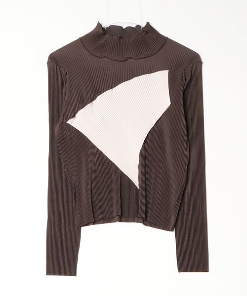 kotohayokozawa(コトハヨコザワ)の「todo WAVE TOP LONG SLEEVE HIGH TDX6A-TDWR06(Tシャツ/カットソー・レディース・ブラウン/ベージュ/ネイビー/グリーン/ライトグリーン/ライトブルー/ブラック・SMALL/MEDIUM)」の2枚目の写真