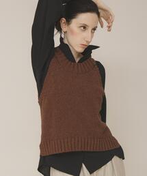 mix knit vest