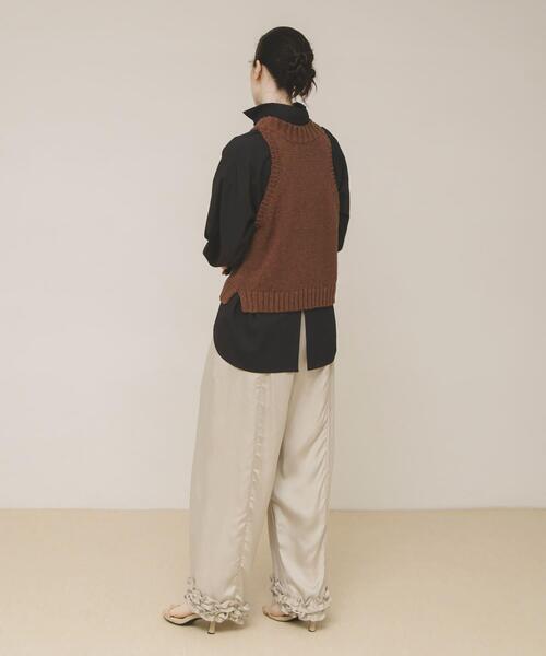 LAATO(ラート)の「mix knit vest(ベスト・レディース・ブラウン/オフホワイト・FREE)」の16枚目の写真