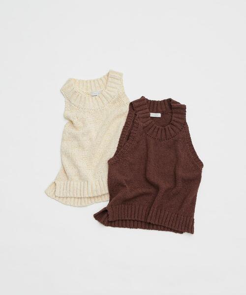 LAATO(ラート)の「mix knit vest(ベスト・レディース・ブラウン/オフホワイト・FREE)」の19枚目の写真