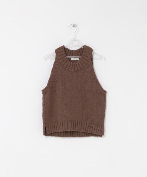 LAATO(ラート)の「mix knit vest(ベスト・レディース・ブラウン/オフホワイト・FREE)」の21枚目の写真