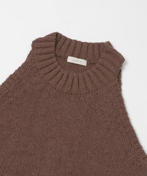 LAATO(ラート)の「mix knit vest(ベスト・レディース・ブラウン/オフホワイト・FREE)」の22枚目の写真