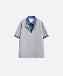 U:UME（ユーム）の「Fake Two Contrast Polo Shirt（シャツ/ブラウス）」