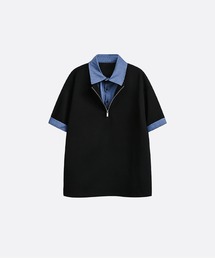 U:UME（ユーム）の「Fake Two Contrast Polo Shirt（シャツ/ブラウス）」