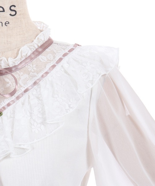 axes femme（アクシーズファム）の「ローズ×レースレイヤードプルオーバー（Tシャツ/カットソー・レディース・キナリ/グリーン/ネイビー・FREE）」の22枚目の写真