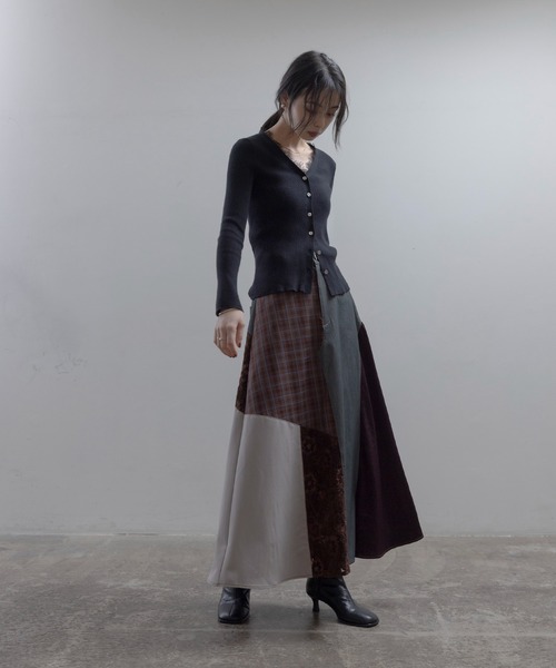 Eimee Law(エイミーロウ)の「5TEXサス付きフレアースカート(スカート・レディース・ボルドー・MEDIUM)」の3枚目の写真