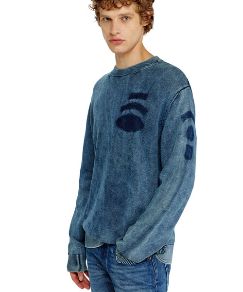 DIESEL（ディーゼル）の「メンズ プルオーバーニット K-PERNE（ニット/セーター・メンズ・インディゴブルー・SMALL/LARGE）」の3枚目の写真