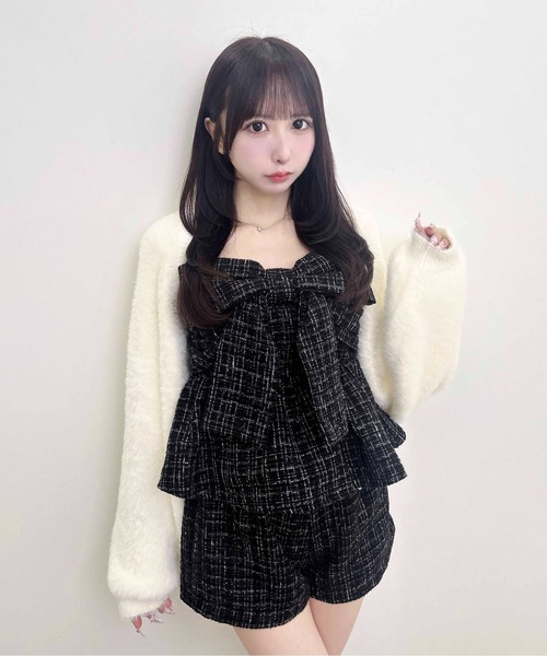 INGNI(イング)の「ツイードリボンキャミブラウス(シャツ/ブラウス・レディース・ブラック系その他2/ホワイト系その他5/ピンク系その他4・M)」の3枚目の写真