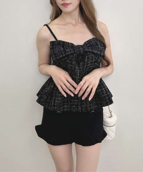 INGNI(イング)の「ツイードリボンキャミブラウス(シャツ/ブラウス・レディース・ブラック系その他2/ホワイト系その他5/ピンク系その他4・M)」の17枚目の写真