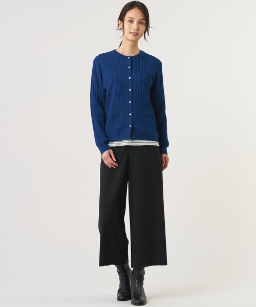 J.PRESS Ladies(J.プレス レディス)の「【人気定番アイテム】KNIT BASIC クルーネック カーディガン(カーディガン/ボレロ・レディース・イエロー系/ネイビー系/ベージュ系/ライトグレー系1・SMALL)」の9枚目の写真