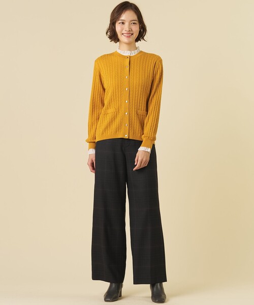 J.PRESS Ladies(J.プレス レディス)の「【人気定番アイテム】KNIT BASIC クルーネック カーディガン(カーディガン/ボレロ・レディース・イエロー系/ネイビー系/ベージュ系/ライトグレー系1・SMALL)」の11枚目の写真