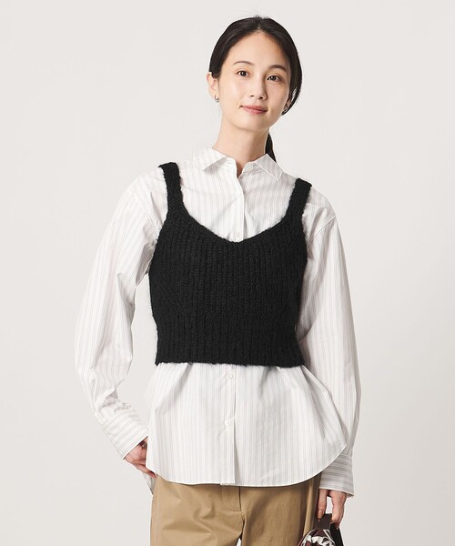 UNITED ARROWS(ユナイテッドアローズ)の「モヘヤ アゼ キャミソール ニット(ニット/セーター・レディース・オフホワイト/ブラック・FREE)」の2枚目の写真