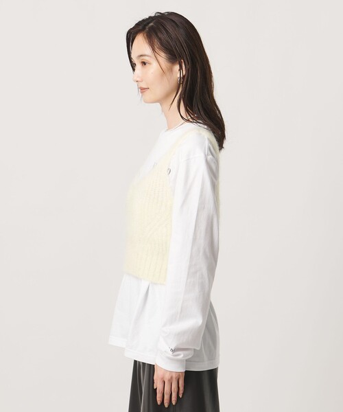 UNITED ARROWS(ユナイテッドアローズ)の「モヘヤ アゼ キャミソール ニット(ニット/セーター・レディース・オフホワイト/ブラック・FREE)」の4枚目の写真