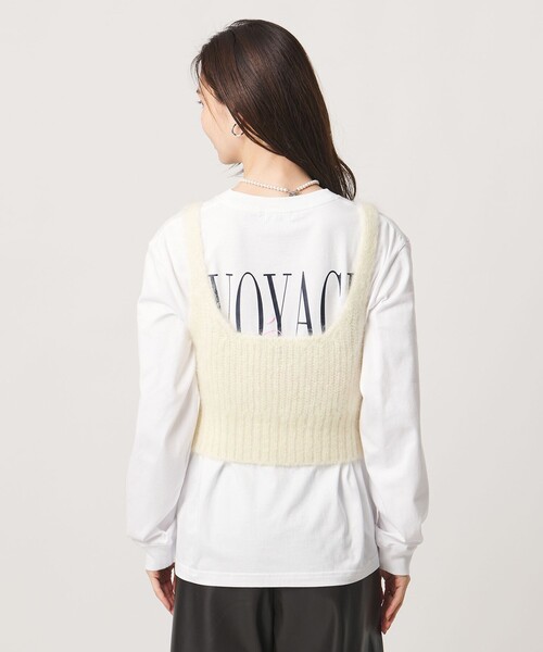 UNITED ARROWS(ユナイテッドアローズ)の「モヘヤ アゼ キャミソール ニット(ニット/セーター・レディース・オフホワイト/ブラック・FREE)」の5枚目の写真