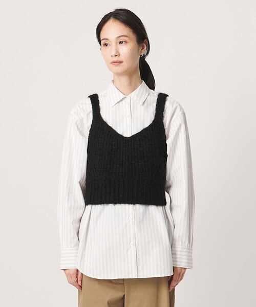 UNITED ARROWS(ユナイテッドアローズ)の「モヘヤ アゼ キャミソール ニット(ニット/セーター・レディース・オフホワイト/ブラック・FREE)」の6枚目の写真