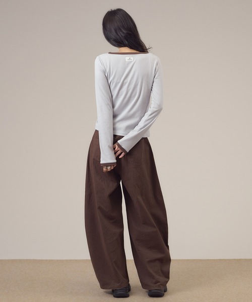 apres jour mignon(アプレジュールミニョン)の「配色ヘンリーリンガー長袖トップス(Tシャツ/カットソー・レディース・イエロー/チャコールグレー/ブルー系その他/ブルー/ピンク・LARGE/フリー)」の20枚目の写真