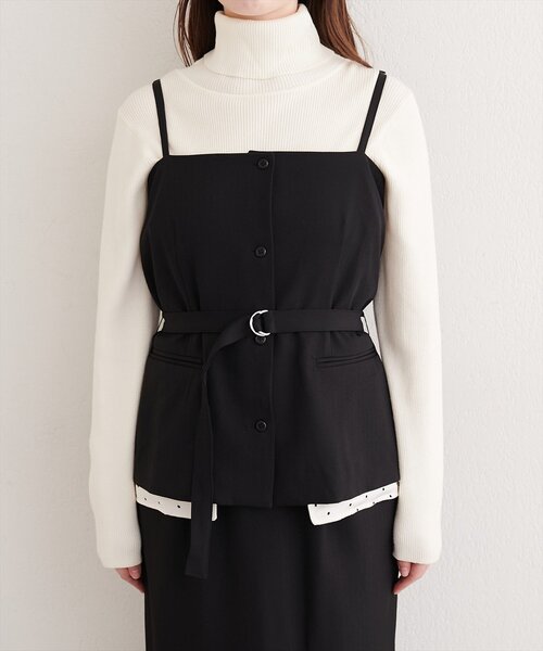 natural couture(ナチュラルクチュール)の「ドットレイヤードビスチェ+スカートセット(シャツ/ブラウス・レディース・ベージュ/ブラウン/ブラック・MEDIUM/LARGE)」の11枚目の写真
