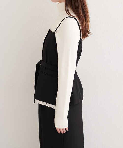 natural couture(ナチュラルクチュール)の「ドットレイヤードビスチェ+スカートセット(シャツ/ブラウス・レディース・ベージュ/ブラウン/ブラック・MEDIUM/LARGE)」の12枚目の写真