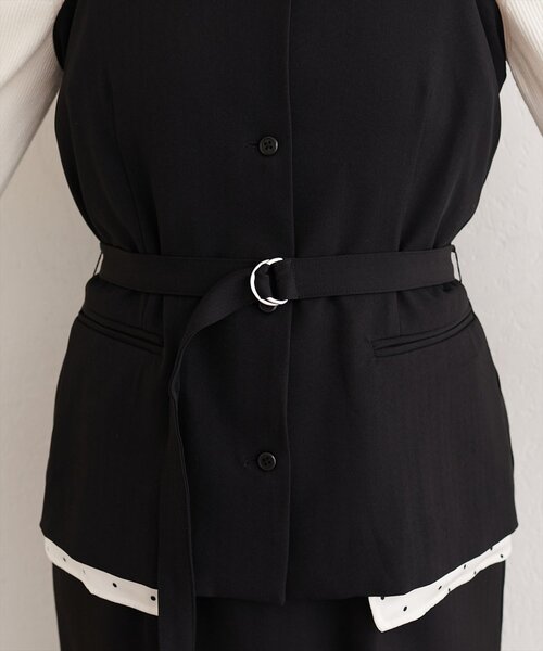 natural couture(ナチュラルクチュール)の「ドットレイヤードビスチェ+スカートセット(シャツ/ブラウス・レディース・ベージュ/ブラウン/ブラック・MEDIUM/LARGE)」の17枚目の写真
