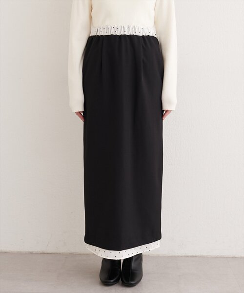 natural couture(ナチュラルクチュール)の「ドットレイヤードビスチェ+スカートセット(シャツ/ブラウス・レディース・ベージュ/ブラウン/ブラック・MEDIUM/LARGE)」の18枚目の写真