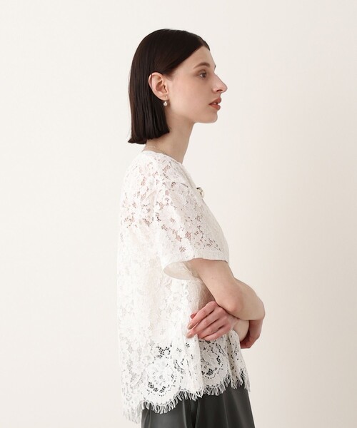 allureville(アルアバイル)の「コードレースT(Tシャツ/カットソー・レディース・ブラック/オフホワイト・2)」の3枚目の写真