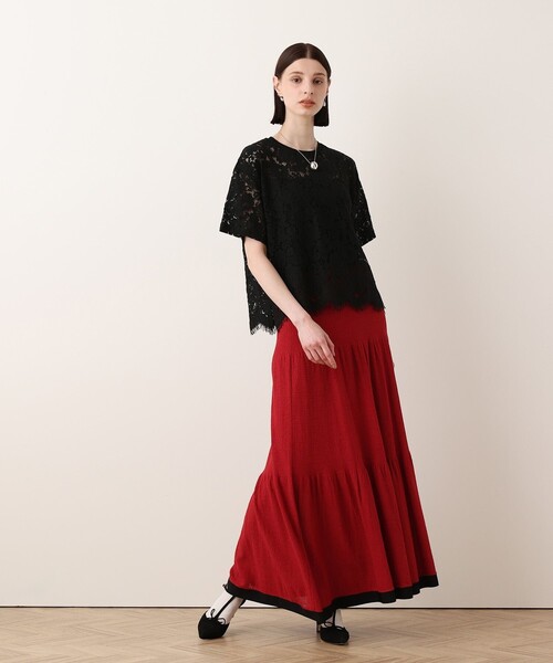 allureville(アルアバイル)の「コードレースT(Tシャツ/カットソー・レディース・ブラック/オフホワイト・2)」の13枚目の写真