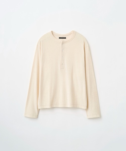 Juha(ユハ)の「SOFT PILE CROPPED HENLEY(Tシャツ/カットソー・メンズ・ブラック/アイボリー/グレイッシュベージュ・4/3)」の14枚目の写真