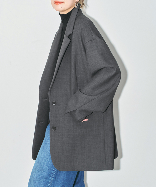 CITYSHOP(シティーショップ)の「《追加2》BONDING ジャケット(その他アウター・レディース・チャコールグレー/ブラック・36/38)」の2枚目の写真